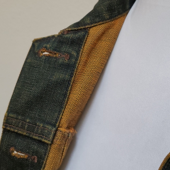 Gap Demin Jacket Blue Black w/ Orange Highl Size M - Picture 16 of 17